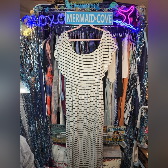 #0549 1X NEW SWEET LOVELY BY JEN Maxi Dress On or Off Shldr 26.5ptp 65Lng SOFT!# - Picture 2 of 16